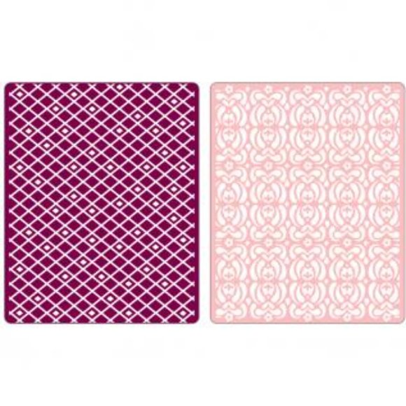 Sizzix texture Impression Embossing Folder 2pk DIAMONDS & SNOW CAP - Picture 1 of 5